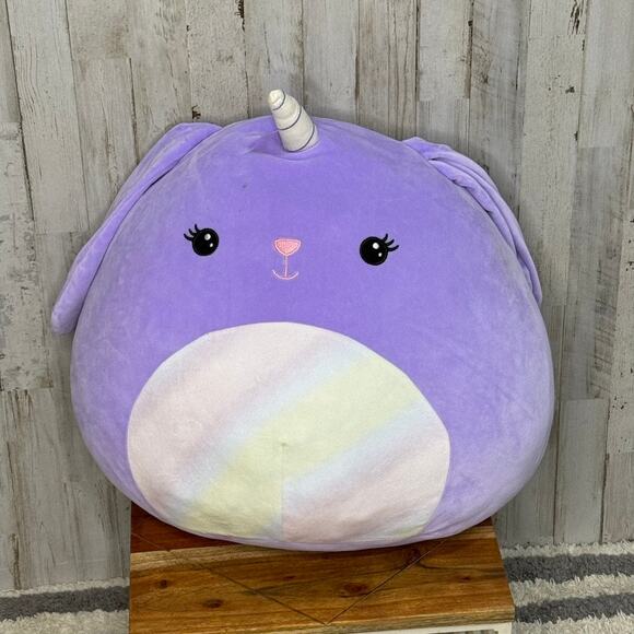 Squishmallows Gelina 16" Easter Bunnycorn Unicorn‎ Plush Pillow Purple - Picture 1 of 4